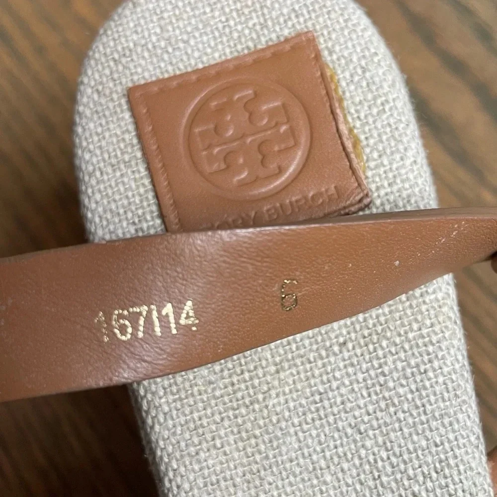 Tory Burch Majorca Peep-Toe Wedge, Royal Tan 36